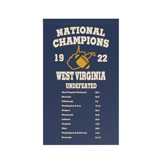 Large 1922 West Virginia National Championship House Banner